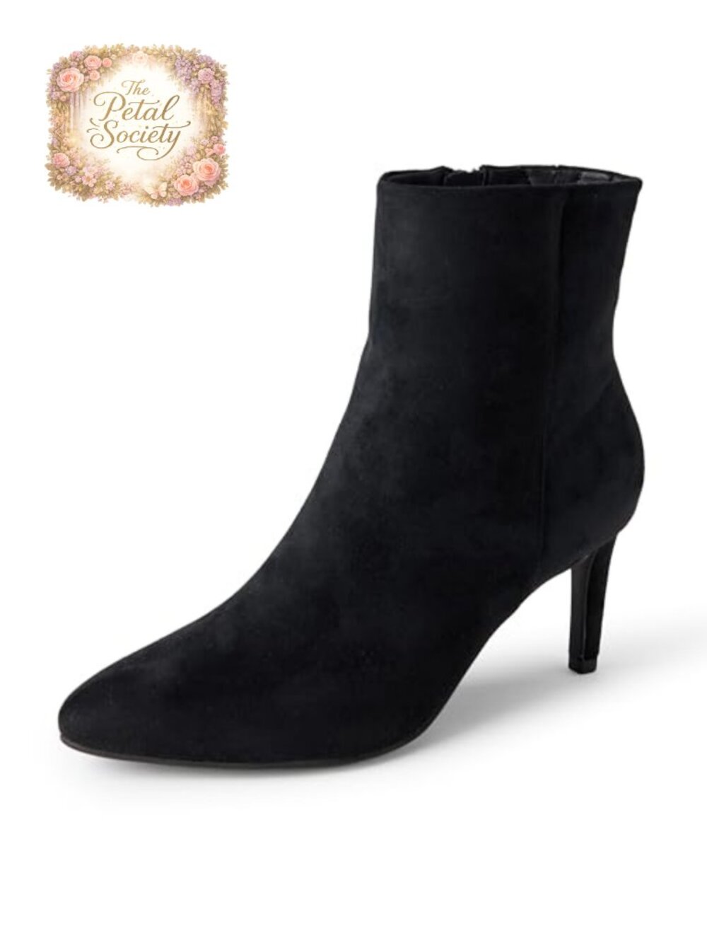 Faux Suede Stiletto Heel Ankle Boots Side Zip Dress Booties